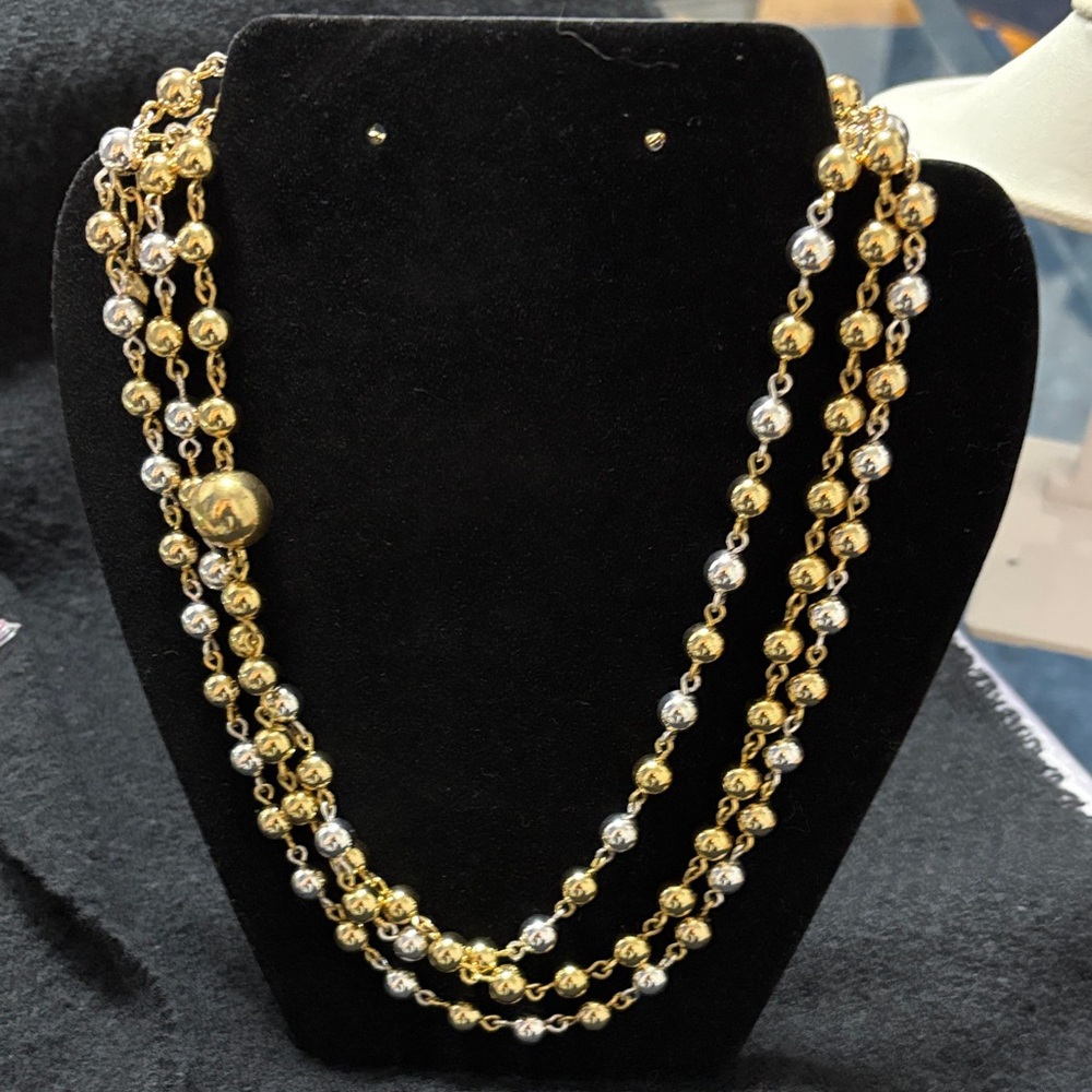 Talbots Gold and Silver Beaded Necklace